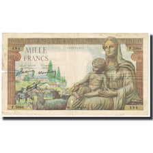 França, 1000 Francs, Déesse Déméter, 1943, 1943-05-27, VF(20-25)