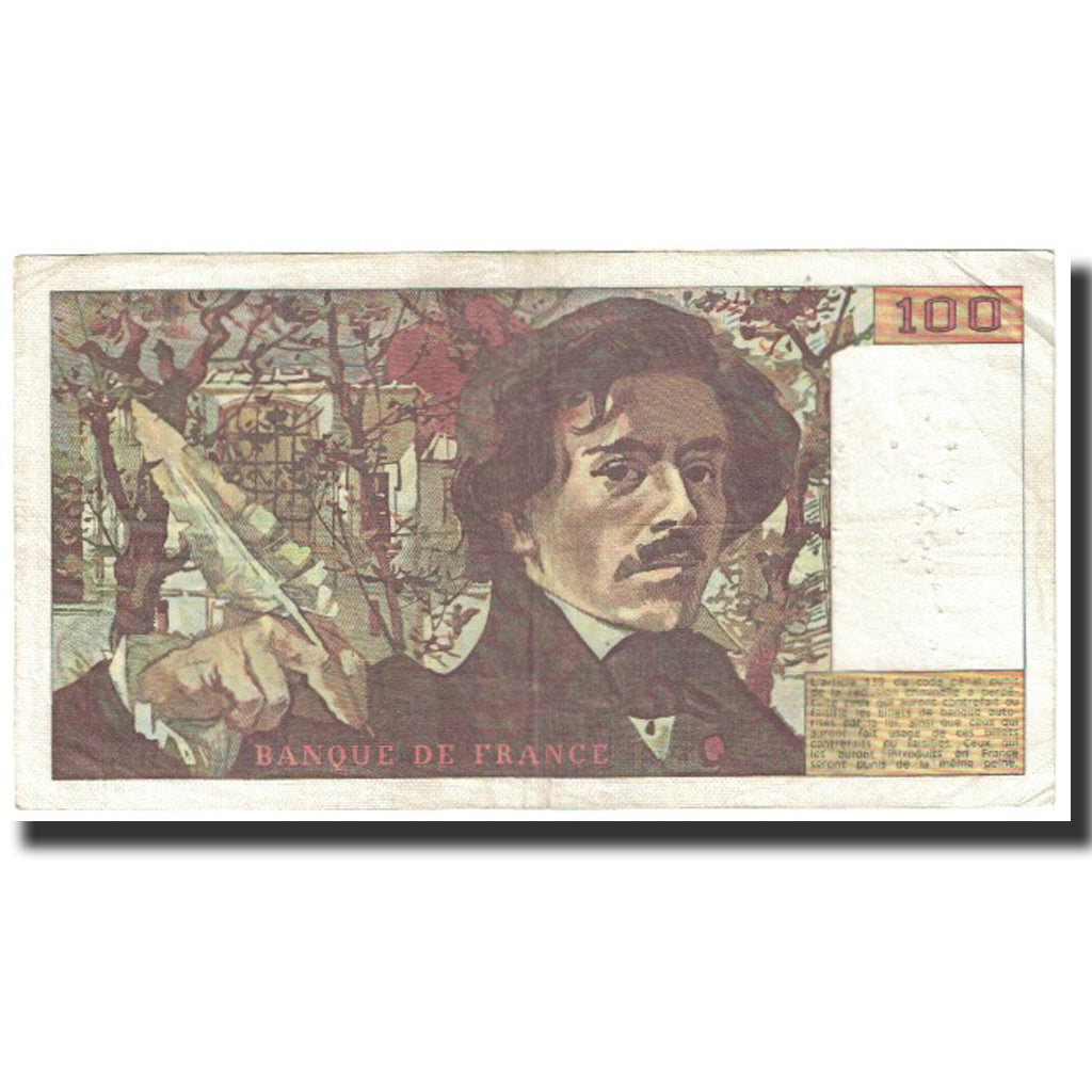Francia, 100 Francs, Delacroix, 1978, BB, Fayette:69.1d, KM:154f