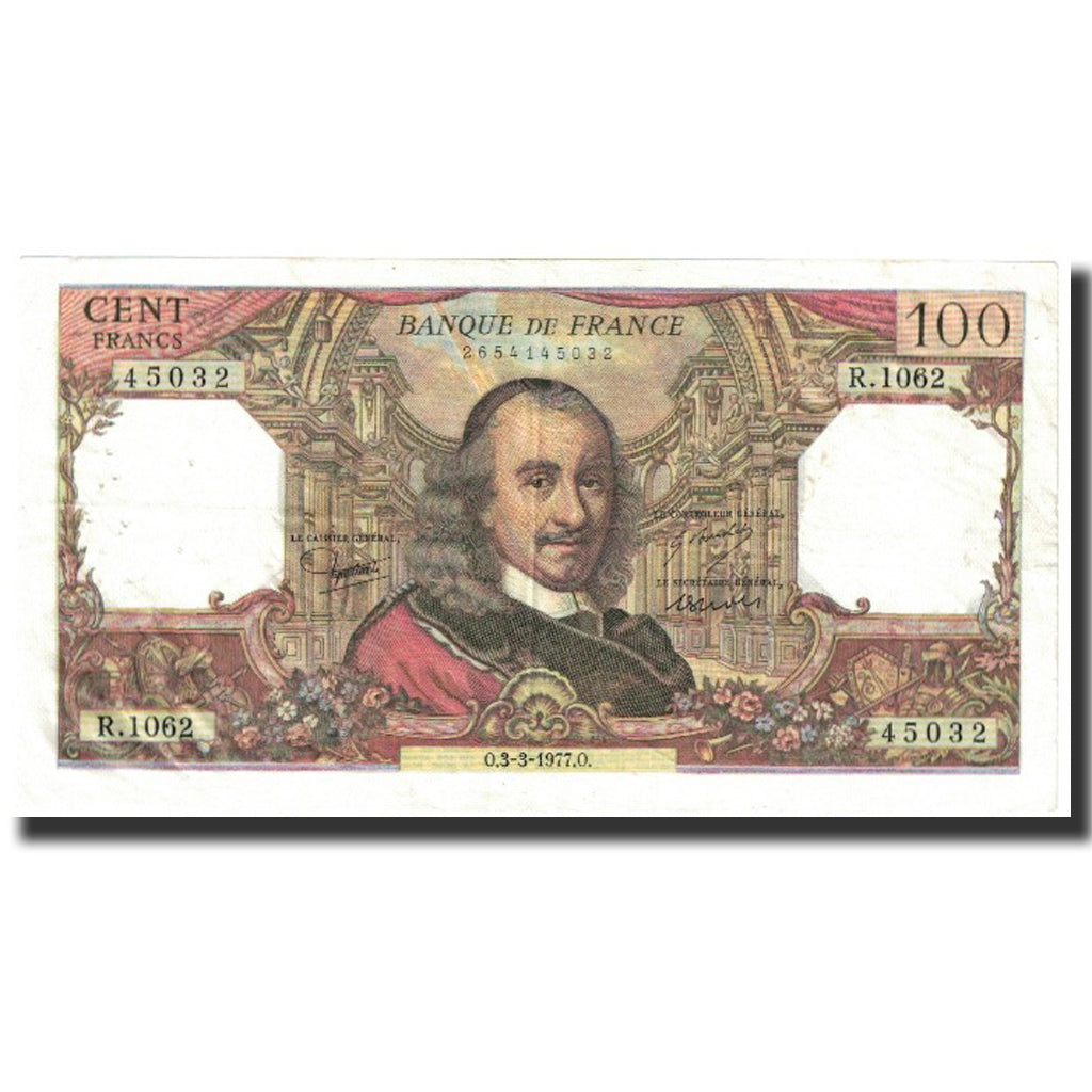 França, 100 Francs, Corneille, 1977, 1977-03-03, EF(40-45), Fayette:65.57