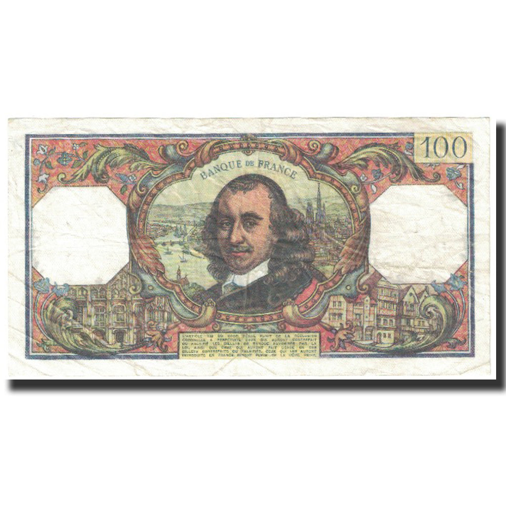 France, 100 Francs, Corneille, 1977, 1977-06-02, VF(30-35), Fayette:65.57