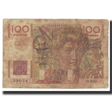 França, 100 Francs, Jeune Paysan, 1950, 1950-11-16, VF(20-25), KM:128c
