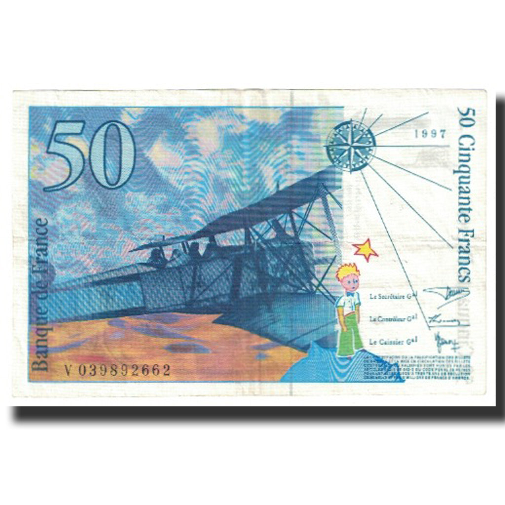 Frankreich, 50 Francs, St Exupéry, 1997, SS, Fayette:73.4, KM:157Ad