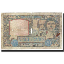 France, 20 Francs, Science et Travail, 1941, 1941-06-11, VG(8-10)