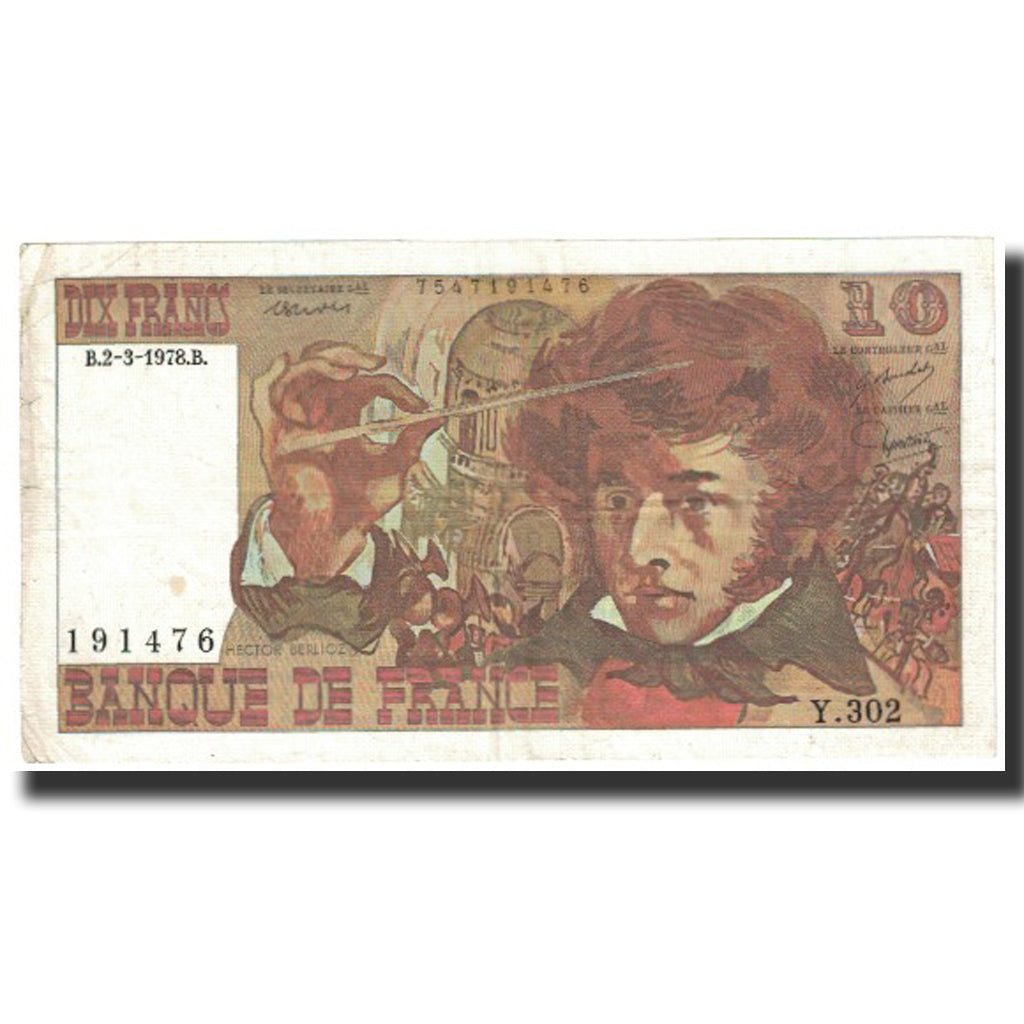 Francia, 10 Francs, Berlioz, 1978, 1978-03-02, MBC, Fayette:63.23, KM:150c
