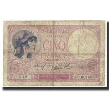 Frankreich, 5 Francs, Violet, 1939, 1939-08-03, S, Fayette:4.4, KM:83