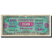 Francja, 50 Francs, Flag/France, 1944, Undated, VF(30-35), Fayette:24.1, KM:122a