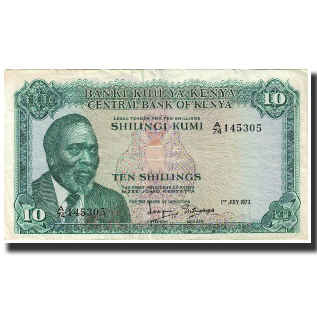 Banknot, Kenia, 10 Shillings, 1973, 1973-07-01, KM:7d, AU(50-53)