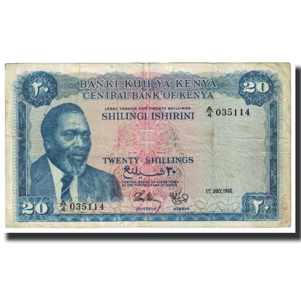 Billet, Kenya, 20 Shillings, 1966, 1966-07-01, KM:3a, TTB