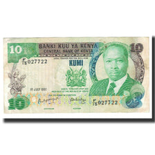 Nota, Quénia, 10 Shillings, 1987, 1987-07-01, KM:20f, AU(50-53)