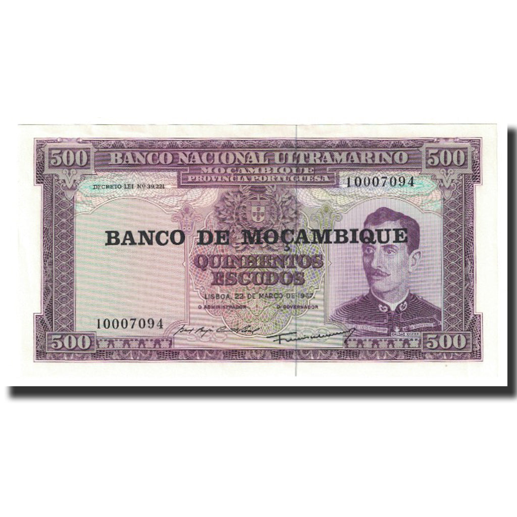 Banknote, Mozambique, 500 Escudos, 1967, 1967-03-22, KM:118a, UNC(63)
