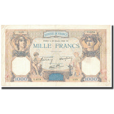 Francia, 1000 Francs, Cérès et Mercure, 1938, 1938-10-20, BB, Fayette:38.30