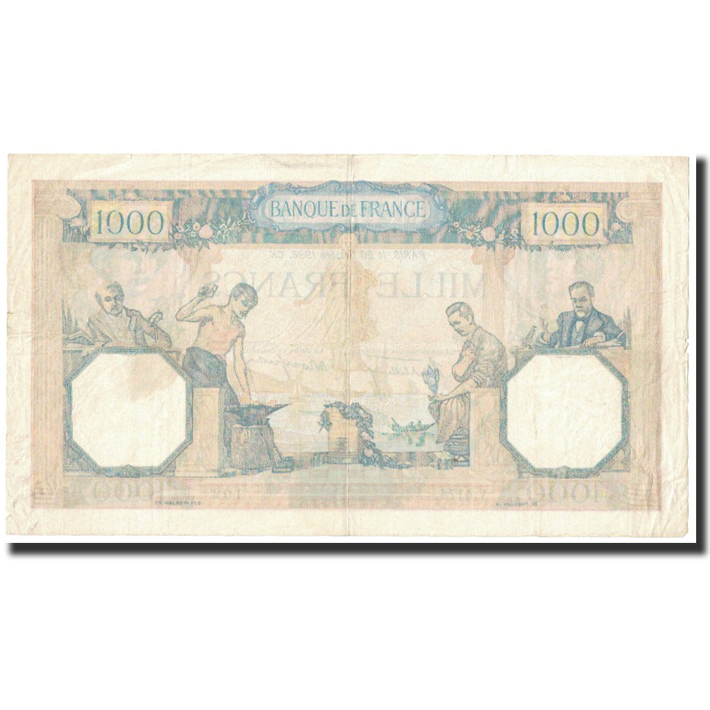France, 1000 Francs, Cérès et Mercure, 1938, 1938-10-20, EF(40-45)