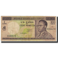 Banknote, Congo Democratic Republic, 1 Zaïre = 100 Makuta, 1970, 1970-10-01