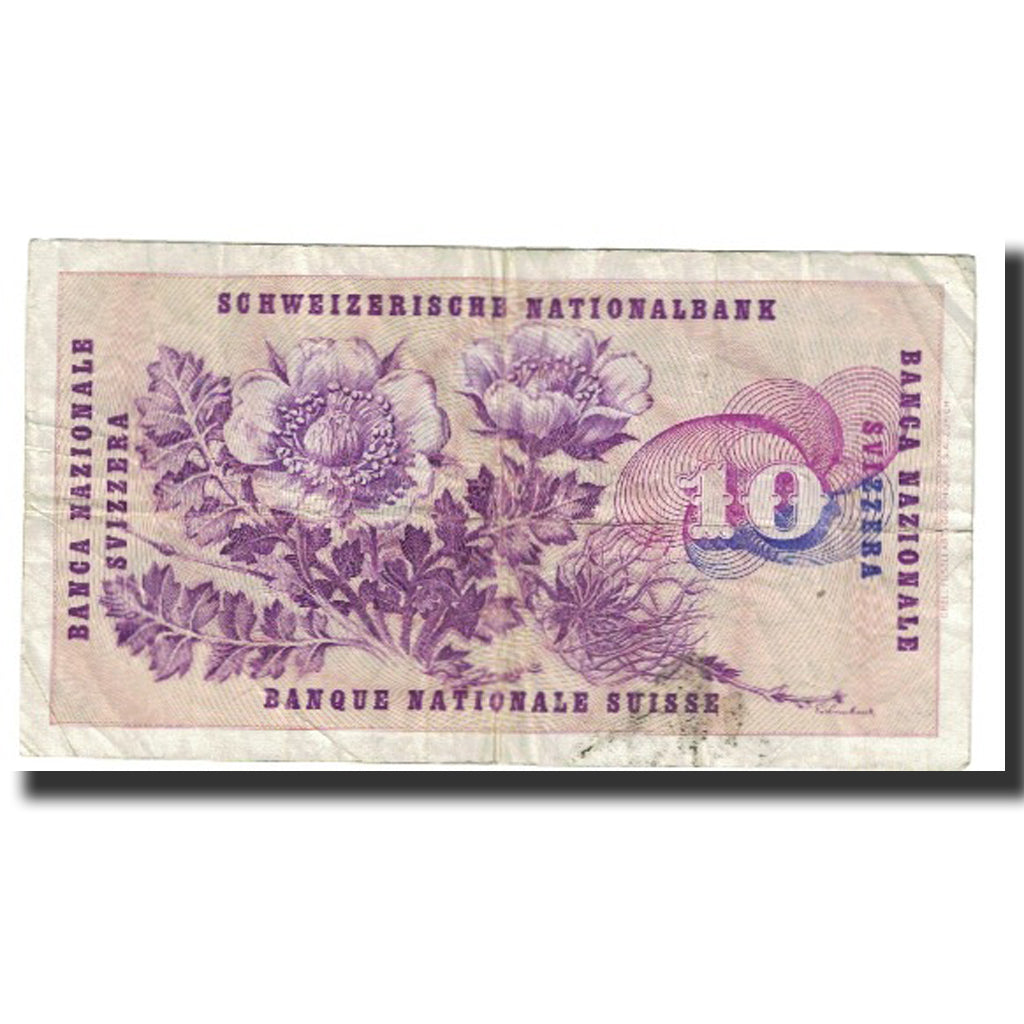Banknote, Switzerland, 10 Franken, 1969, 1969-01-15, KM:45o, VF(30-35)