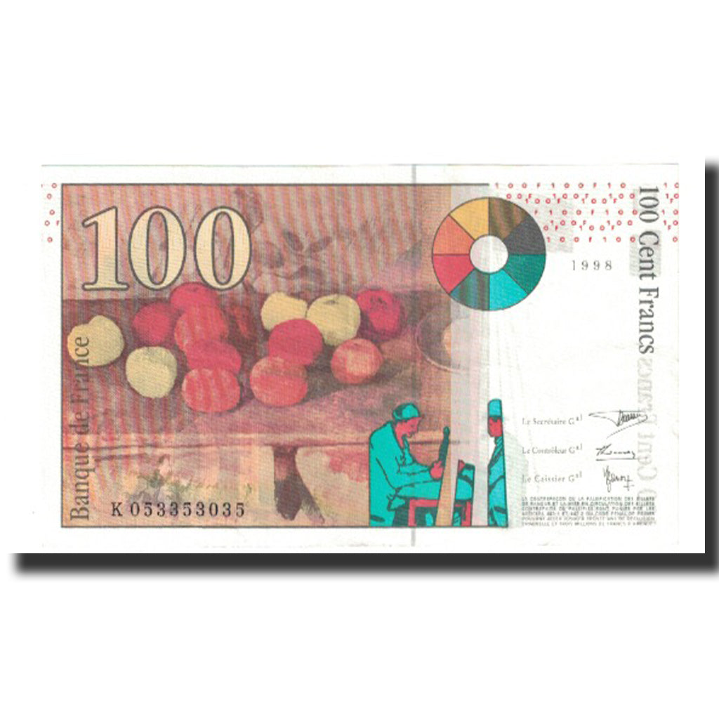 France, 100 Francs, Cézanne, 1998, Undated (1998), SPL, Fayette:74.2, KM:158a