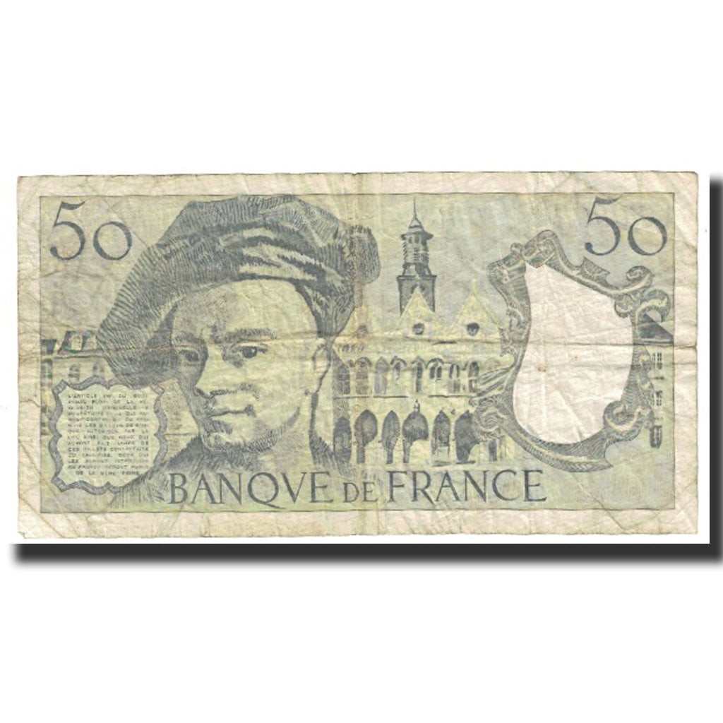 França, 50 Francs, Quentin de La Tour, 1992, VF(20-25), Fayette:67.18, KM:152f