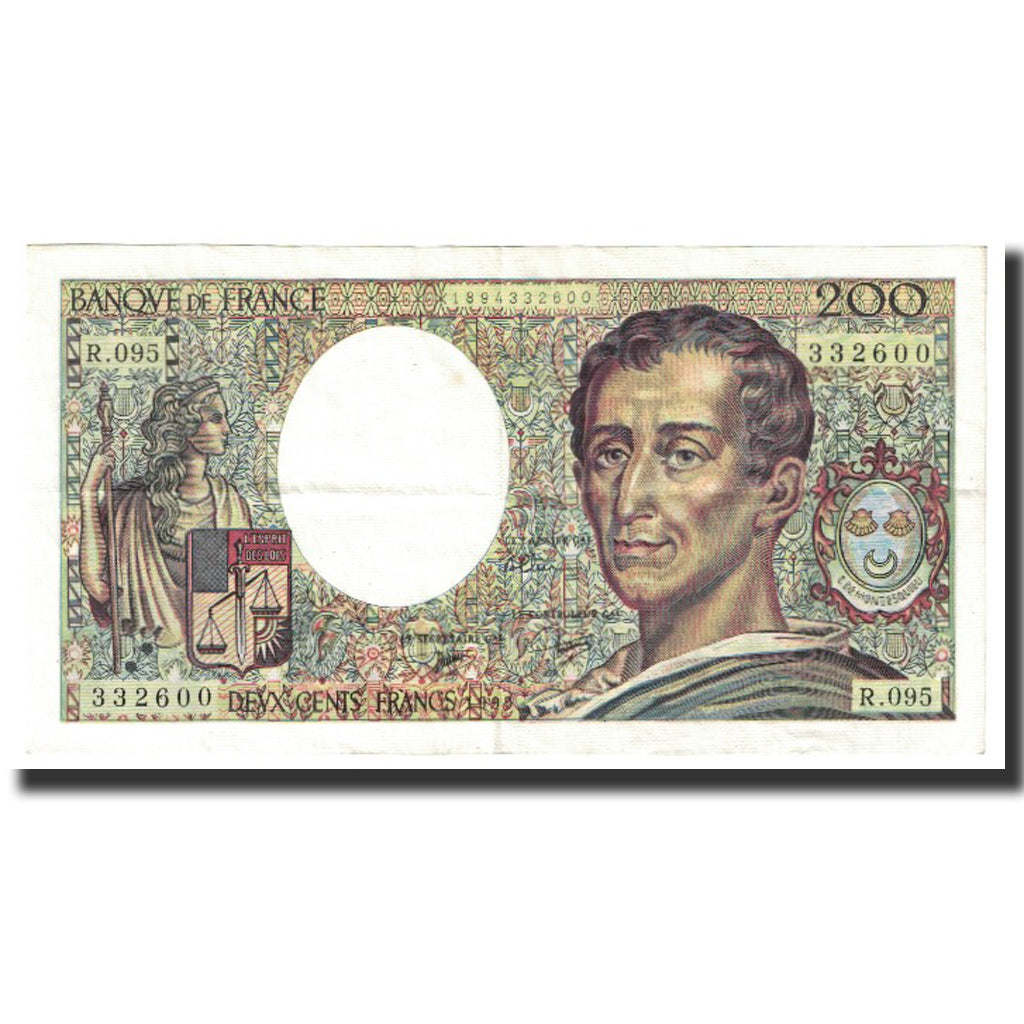 France, 200 Francs, Montesquieu, 1990, UNdated (1990), AU(50-53)
