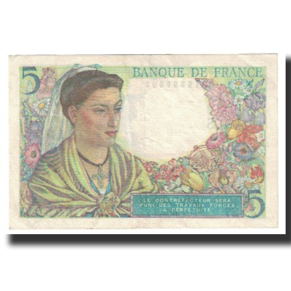 Frankrijk, 5 Francs, Berger, 1945, 1945-04-05, SUP, Fayette:5.6, KM:98a