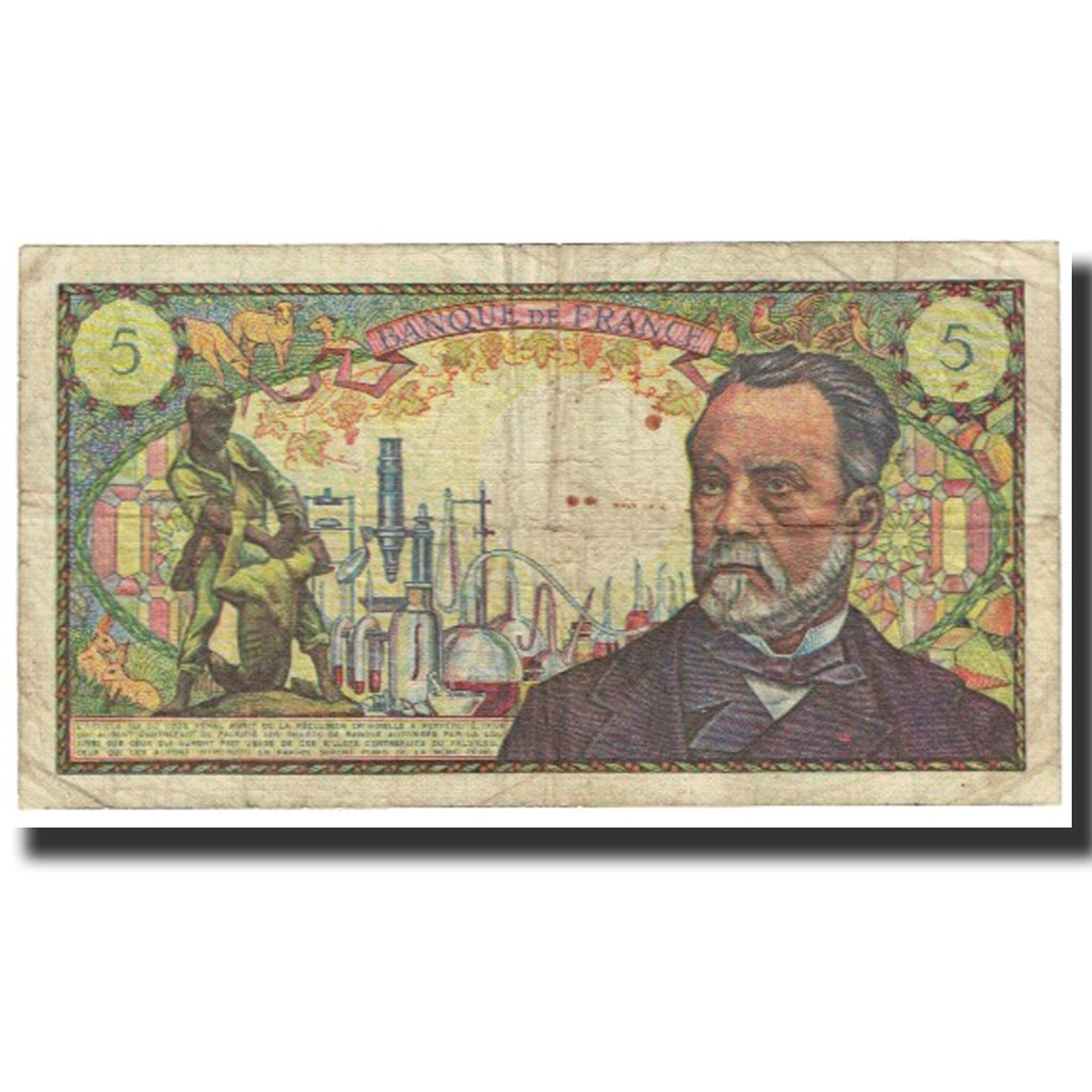France, 5 Francs, Pasteur, 1969, 1969-09-04, B, Fayette:61.11, KM:146b