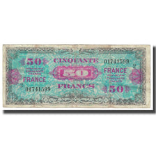 France, 50 Francs, Flag/France, 1944, Undated (1944), VF(20-25), Fayette:VF24.2