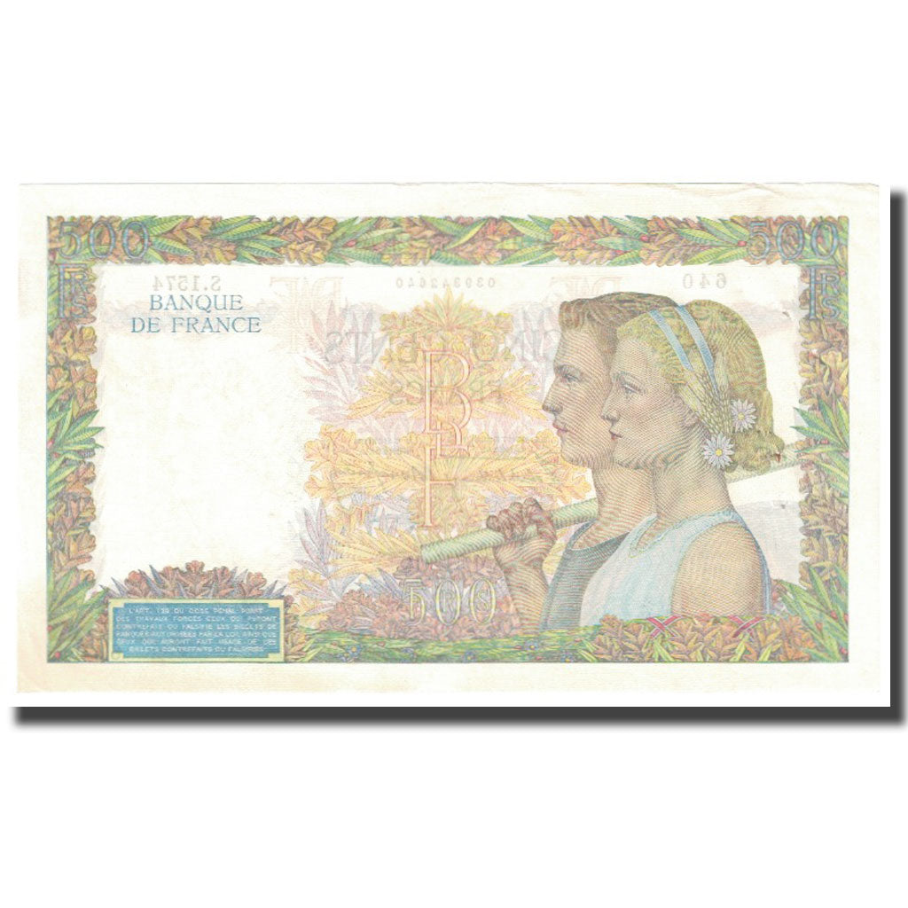 Frankrijk, 500 Francs, La Paix, 1940, 1940-12-05, SUP, Fayette:32.10, KM:95a