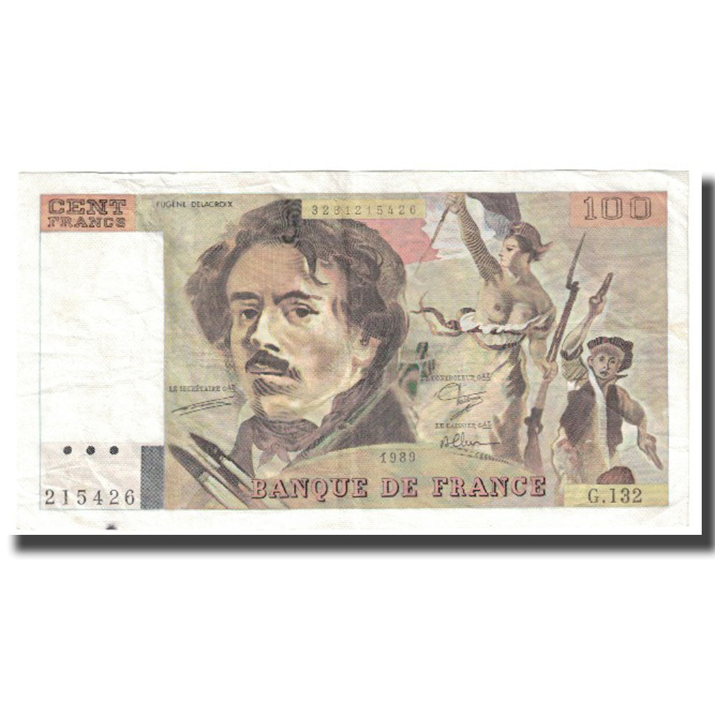 Frankrijk, 100 Francs, Delacroix, 1989, 1989, TTB, Fayette:69.13a, KM:154d