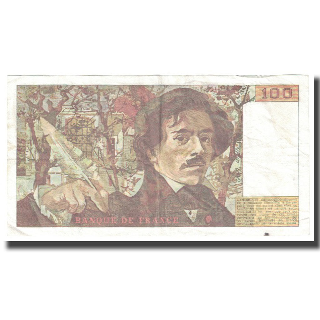 Frankrijk, 100 Francs, Delacroix, 1989, 1989, TTB, Fayette:69.13a, KM:154d