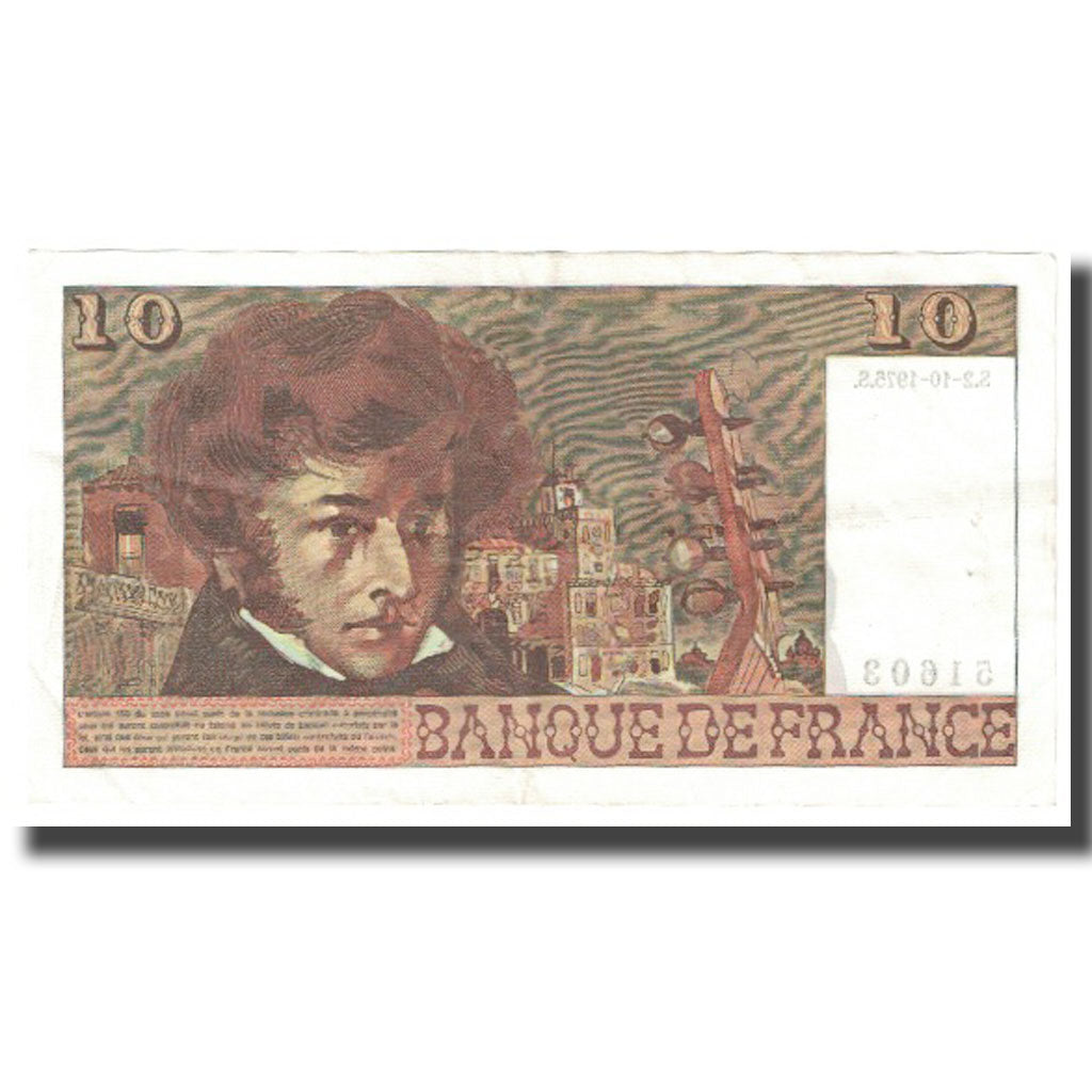 France, 10 Francs, Berlioz, 1975, 1975-10-02, UNC(60-62), Fayette:63.13, KM:150b
