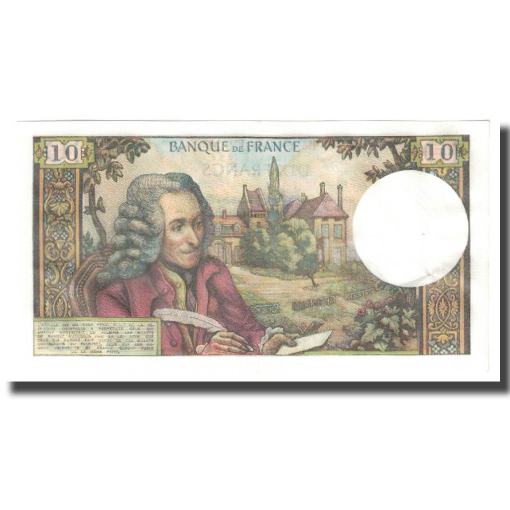 Frankrijk, 10 Francs, Voltaire, 1969, 1969-08-07, SUP+, Fayette:62.39, KM:147c
