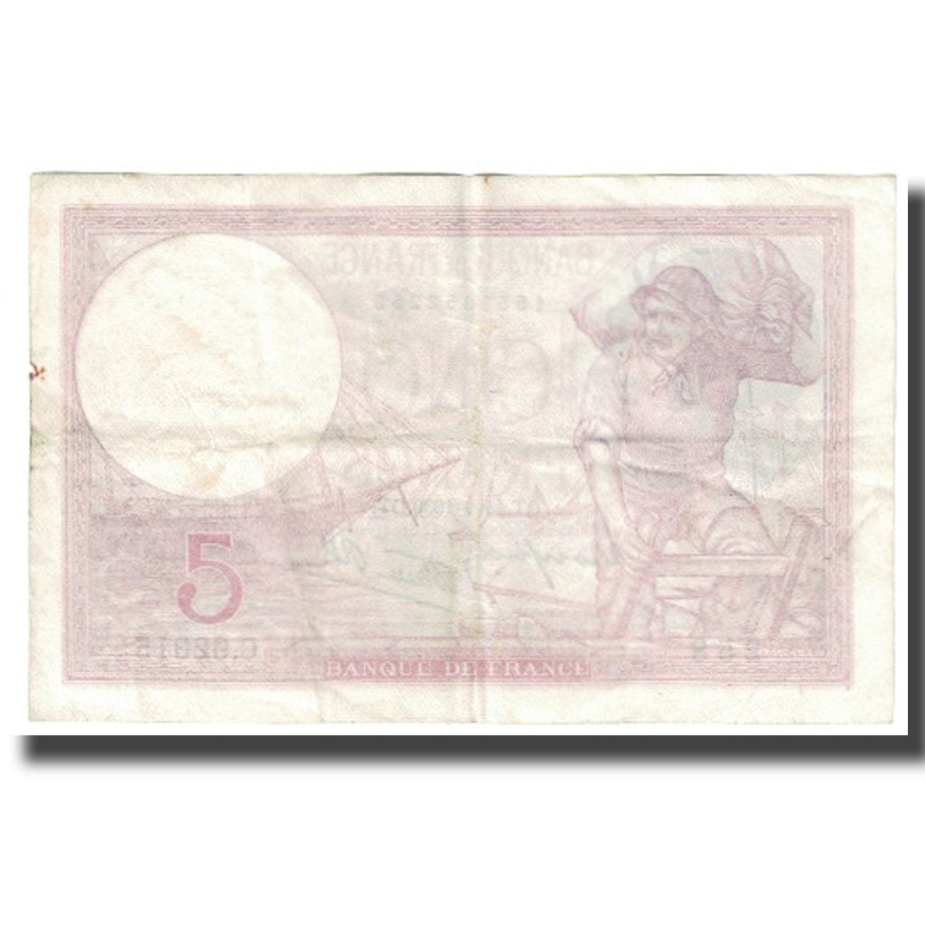Francia, 5 Francs, Violet, 1939, 1939-09-14, MBC, Fayette:4.8, KM:83