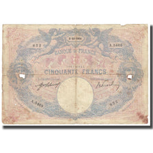Francia, 50 Francs, Bleu et Rose, 1914, 1914-10-05, B, Fayette:14.27, KM:64e