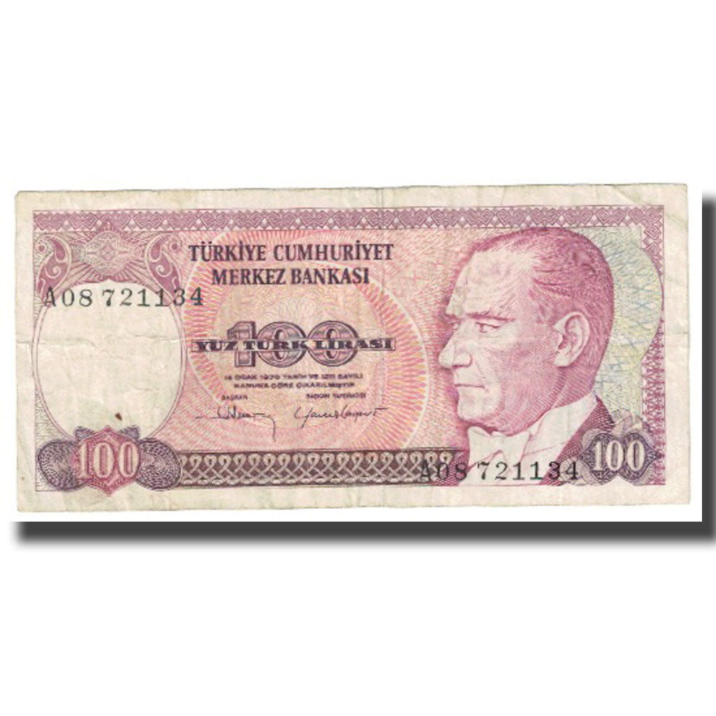 Geldschein, Türkei, 100 Lira, 1970, 1970-01-14, KM:194b, S+