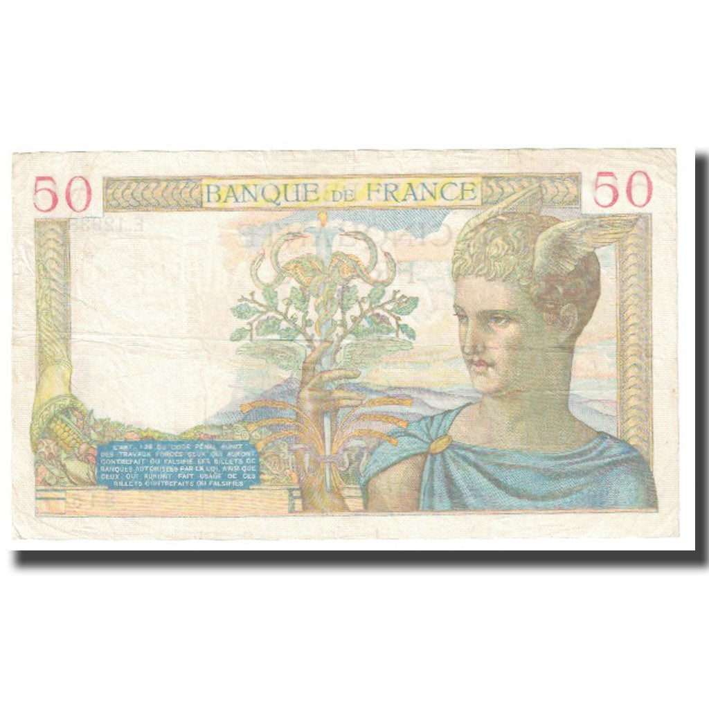 Francia, 50 Francs, Cérès, 1940, 1940-03-14, BB, Fayette:18.41, KM:85b