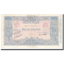 Francia, 1000 Francs, Bleu et Rose, 1926, 1926-07-17, MB, Fayette:36.43, KM:67k