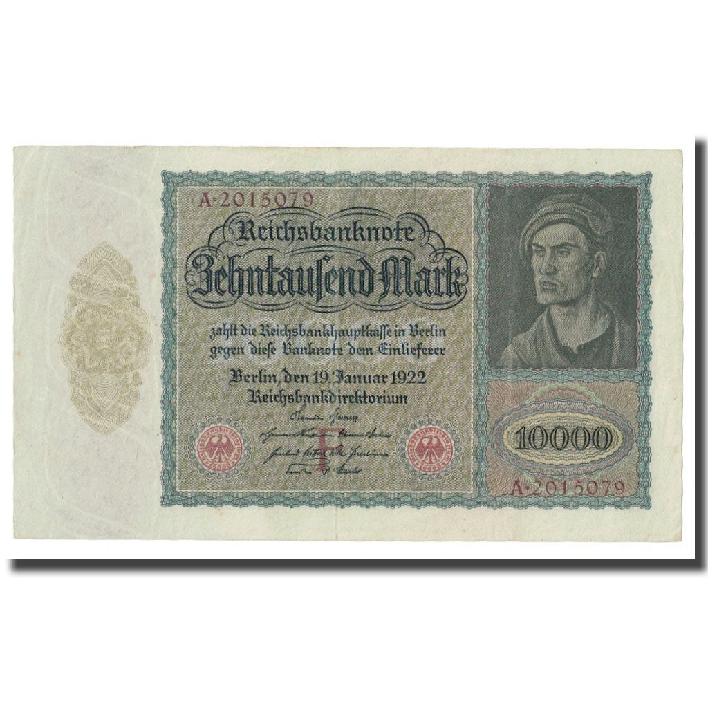 Banconote, Germania, 10,000 Mark, 1922, 1922-01-19, KM:70, SPL-