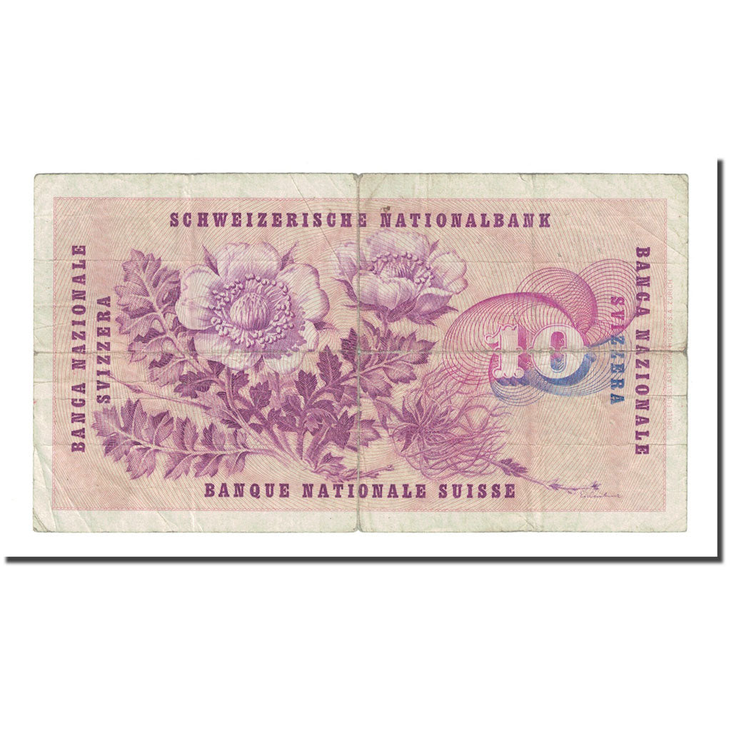 Billete, 10 Franken, 1960, Suiza, 1960-12-22, KM:45f, BC
