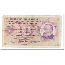 Nota, Suíça, 10 Franken, 1961, 1961-10-26, KM:45g, VF(20-25)