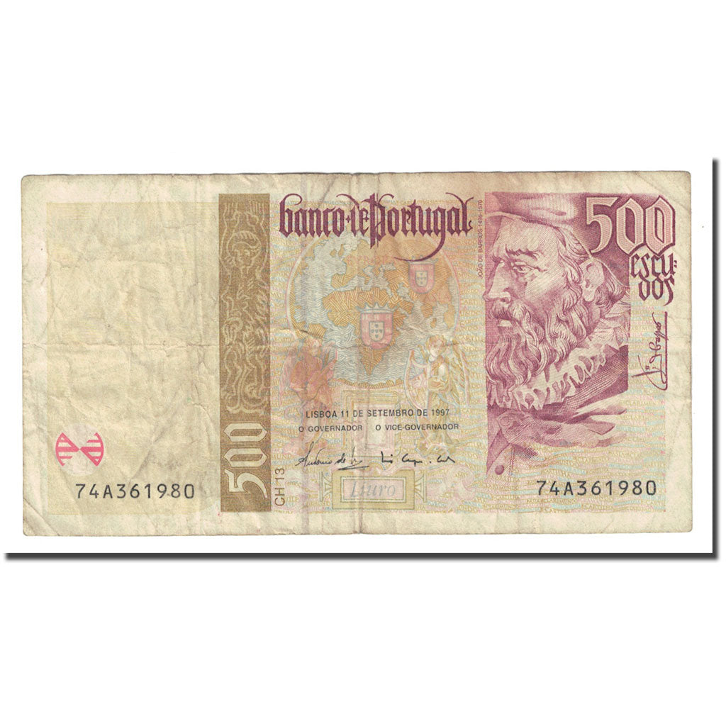 Banknote, Portugal, 500 Escudos, 1997, 1997-09-11, KM:187b, VF(30-35)