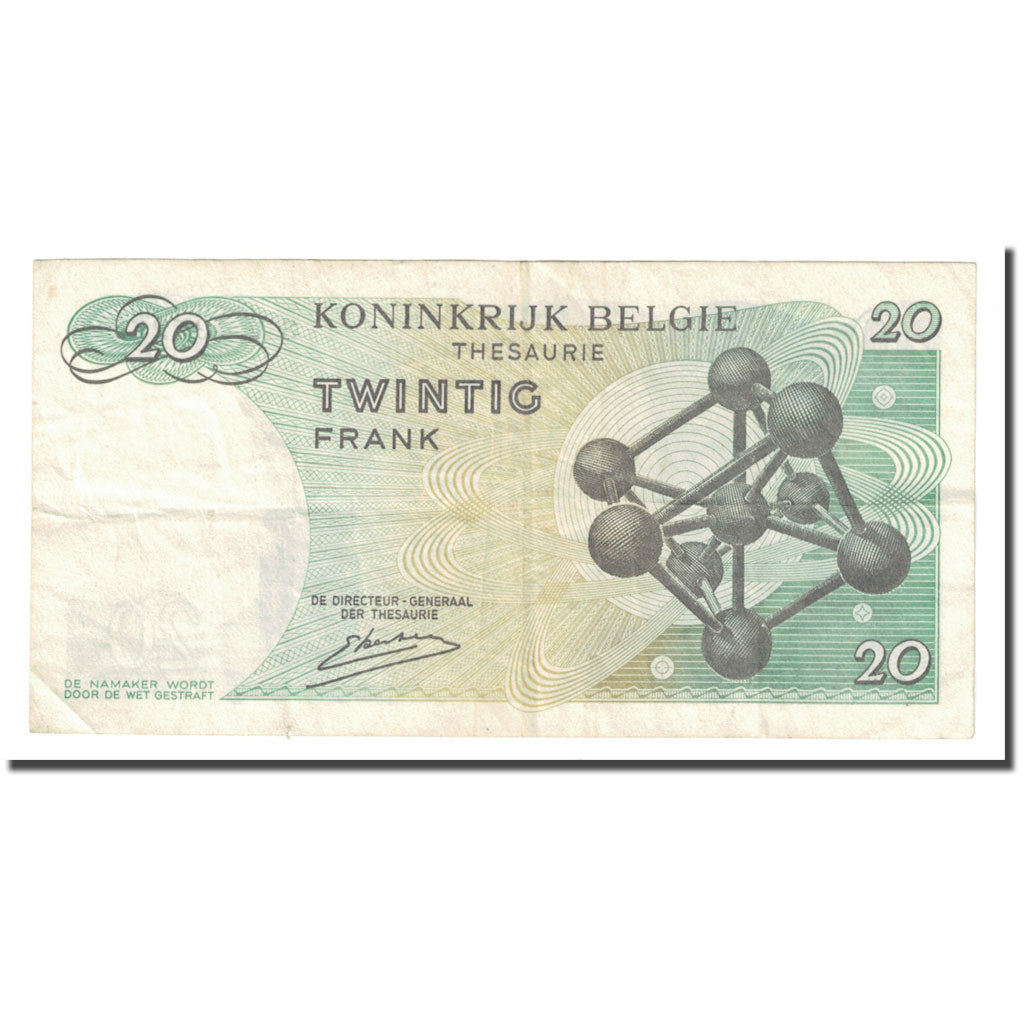 Banknot, Belgia, 20 Francs, 1964, 1964-06-15, KM:138, AU(50-53)
