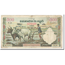 Banknote, Cambodia, 500 Riels, KM:14b, VF(20-25)
