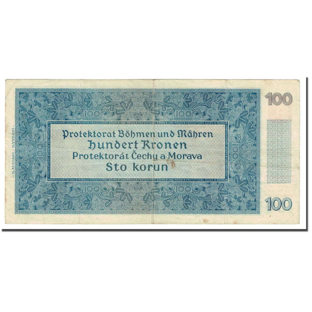 Banknote, Bohemia and Moravia, 100 Korun, KM:6a, VF(20-25)
