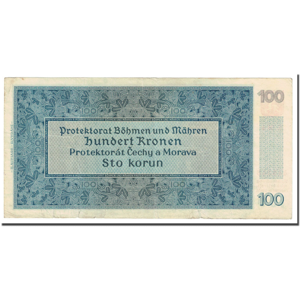 Banknote, Bohemia and Moravia, 100 Korun, KM:6a, VF(20-25)