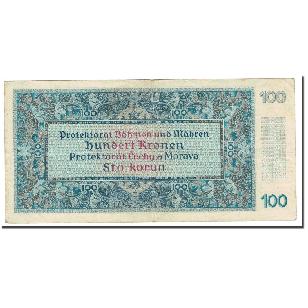 Banknote, Bohemia and Moravia, 100 Korun, KM:6a, VF(20-25)