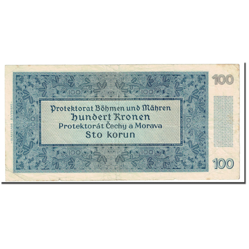 Banknote, Bohemia and Moravia, 100 Korun, KM:6a, VF(20-25)