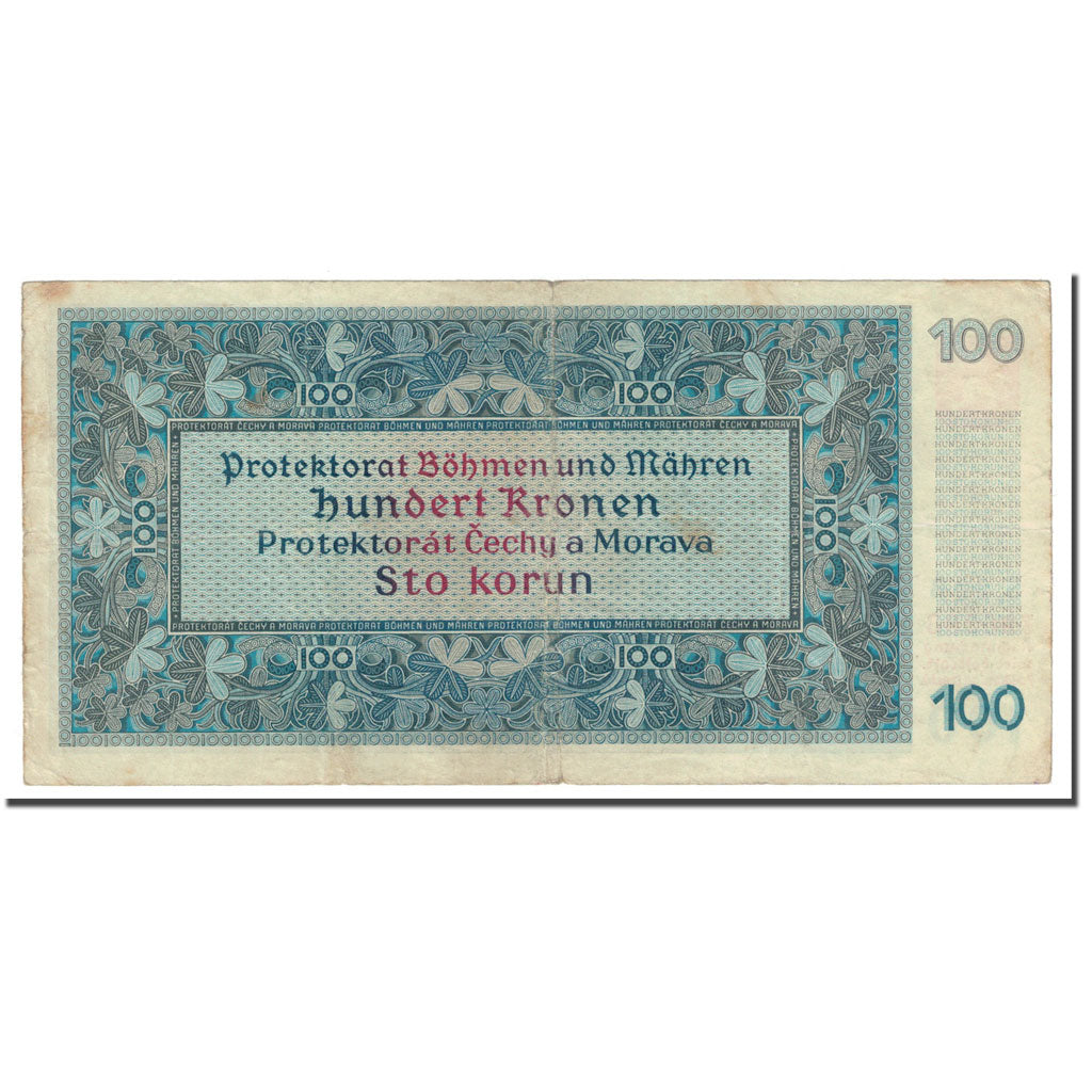 Banknote, Bohemia and Moravia, 100 Korun, KM:6a, VF(20-25)
