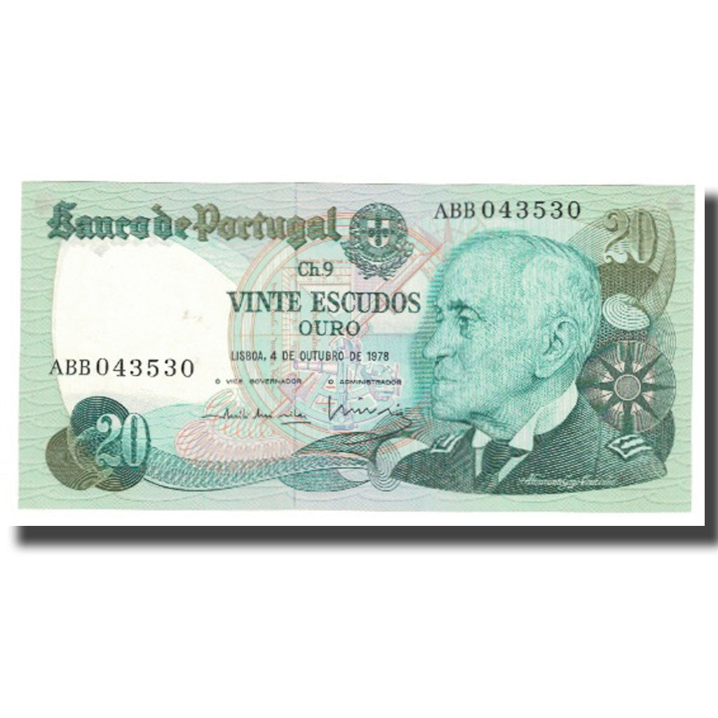 Banknote, Portugal, 20 Escudos, 1978, 1978-10-04, KM:176a, UNC(65-70)