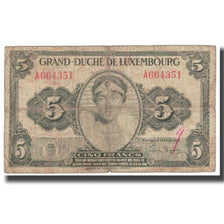 Banknot, Luksemburg, 5 Francs, KM:43b, VF(20-25)