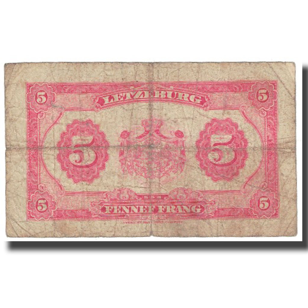 Geldschein, Luxemburg, 5 Francs, KM:43b, S