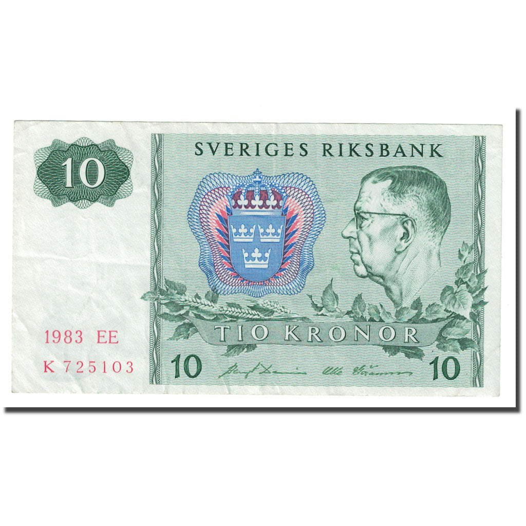 Banconote, Svezia, 10 Kronor, 1983, KM:52d, BB