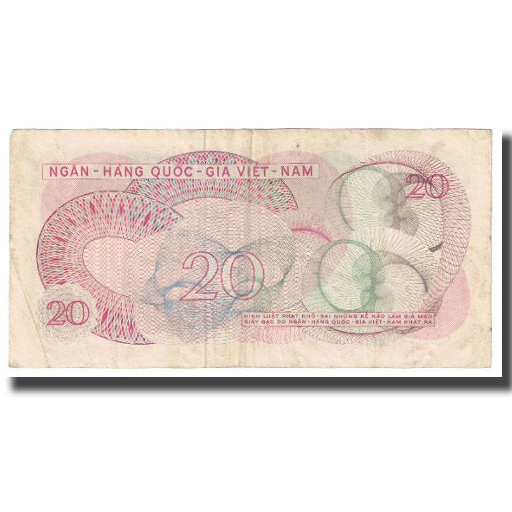 Billete, 20 D<ox>ng, Vietnam del Sur, KM:24a, BC